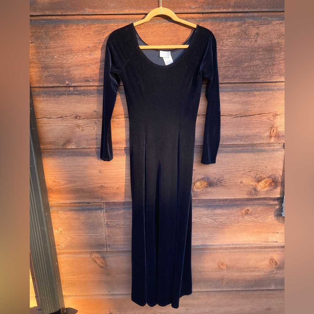 90s Black Velvet Dress